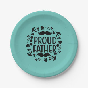 Father Gift Proud Father Paper Plate