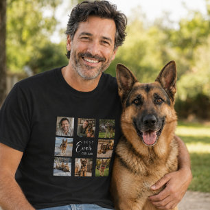 Father GSD dad photo collage black T-Shirt