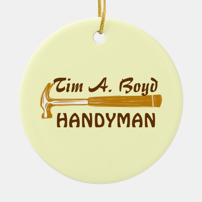 Father Handyman  Business  Appreciation Ceramic Tree Decoration (Front)