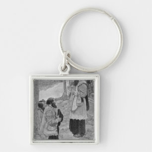 Father Hennepin Celebrating Mass Key Ring