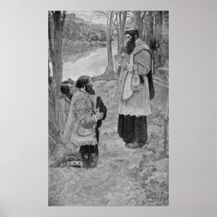 Father Hennepin Celebrating Mass Poster