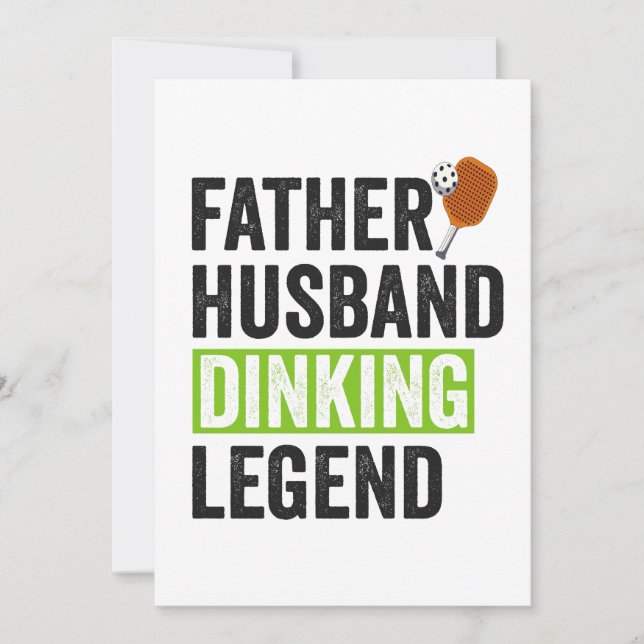 Father Husband Dinking Legend Funny Pickleball Dad Holiday Card (Front)