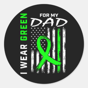 Father I Wear Green For My Dad Kidney Disease Awar Classic Round Sticker