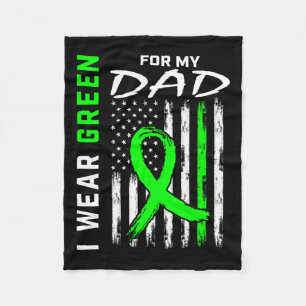 Father I Wear Green For My Dad Kidney Disease Awar Fleece Blanket