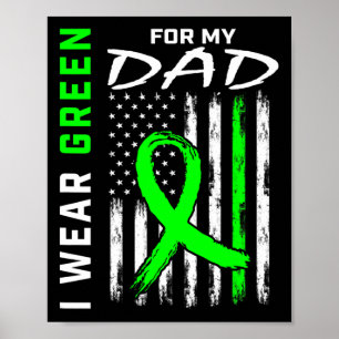 Father I Wear Green For My Dad Kidney Disease Awar Poster
