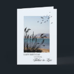 Father-in-Law Birthday, Seaside Scene Card<br><div class="desc">A lovely birthday card for a father-in-law. A seaside scene with silhouetted grass and seagulls. A lovely tranquil scene to promote memories of seaside holidays.</div>