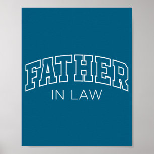 Father in law funny athletic lettering father's poster