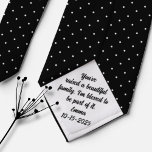 Father in law Gift from Bride Tie<br><div class="desc">On your wedding day, reminisce with your father-in-law about the adorable message by gifting him this personalised father-in-law-of-the-bride tie featuring a personalised message and your wedding date. Enter the name and date to be printed in a customised section. Alternatively, surprise him with this sweet gesture as a Father's Day gift...</div>