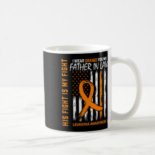 Father In Law Leukaemia Cancer Awareness American  Coffee Mug