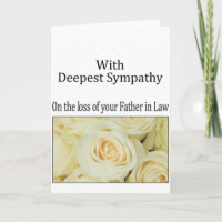 Father in Law loss Rose sympathy Card
