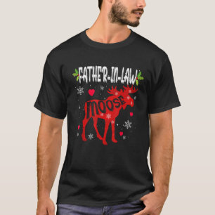 Father-In-Law Moose Heart Christmas Family T-Shirt
