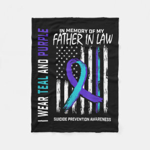 Father In Law Suicide Awareness Prevention America Fleece Blanket