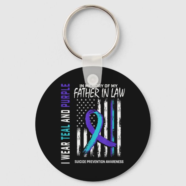Father In Law Suicide Awareness Prevention America Key Ring (Front)