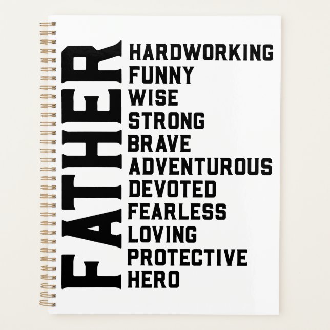 Father inspirational motivational positive vibes planner (Front)