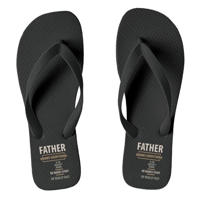 Father Knows Everything - Father and Grandpa Gifts Jandals (Footbed)