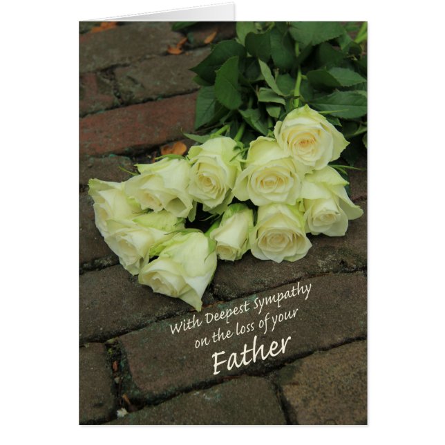 Father loss Rose sympathy Card (Front)