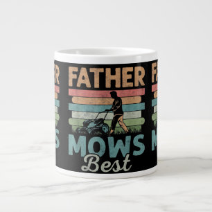 Father mows best dad fathers day large coffee mug