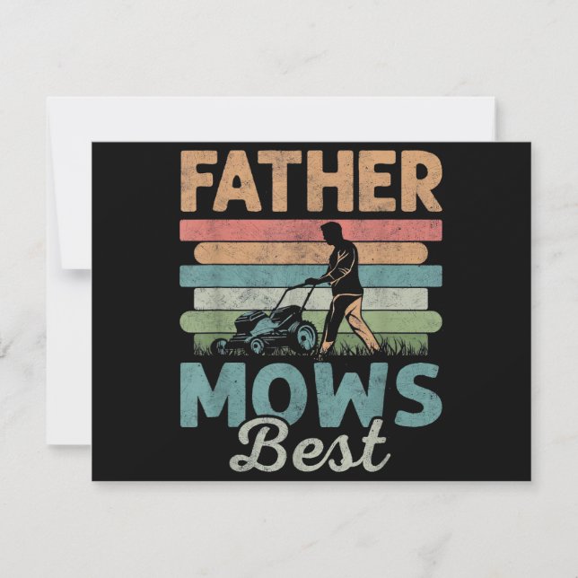 Father mows best dad fathers day save the date (Front)