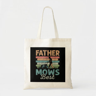 Father mows best dad fathers day tote bag