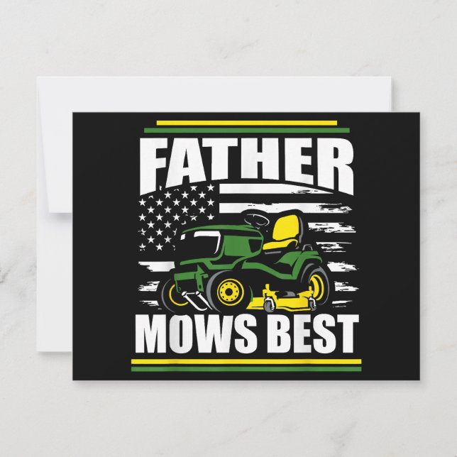Father Mows Best Funny Lawn Mower American Flag Fa (Front)