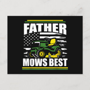 Father Mows Best Funny Lawn Mower American Flag Fa Enclosure Card