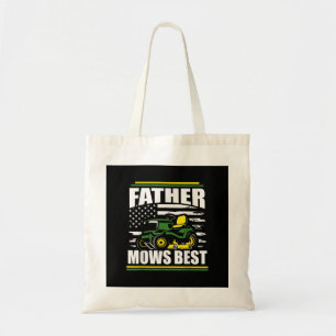 Father Mows Best Funny Lawn Mower American Flag Fa Tote Bag