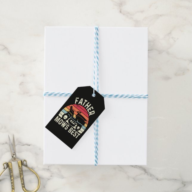 Father Mows Best Gift Tags (With Twine)