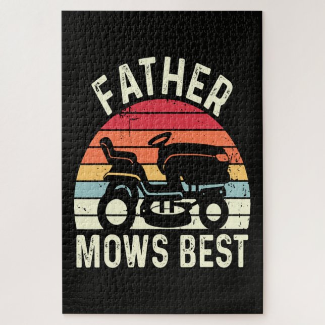 Father Mows Best Jigsaw Puzzle (Vertical)