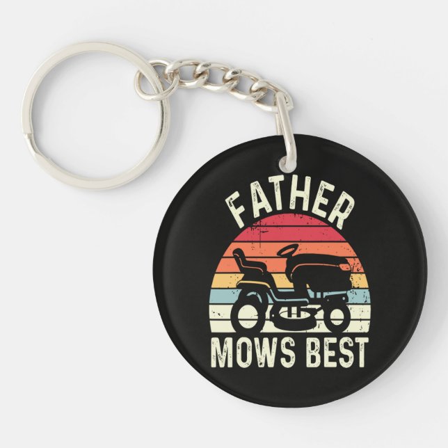 Father Mows Best Key Ring (Front)