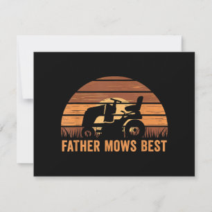 Father Mows Best Lawn Care Dad Mowing Gardener Fat Save The Date