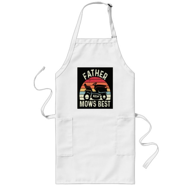 Father Mows Best Long Apron (Front)