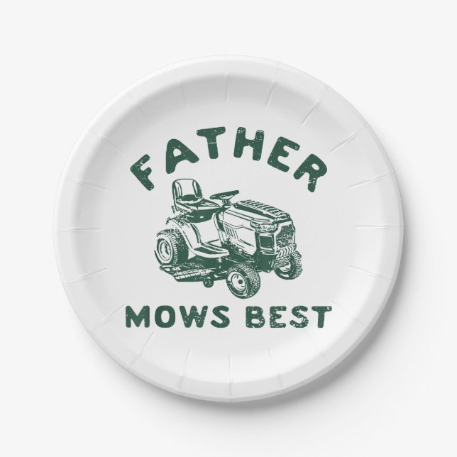 Father mows best paper plate (Front)