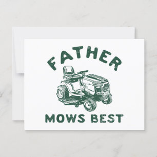 Father mows best postcard