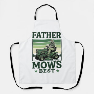 Father Mows Best Vintage Lawn Mower Shirt Design_1 Apron