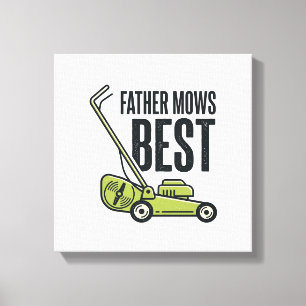 Father Mows Best Vintage Lawn Mower Shirt Design_1 Canvas Print