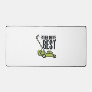 Father Mows Best Vintage Lawn Mower Shirt Design_1 Desk Mat