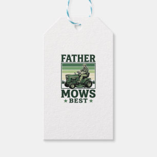 Father Mows Best Vintage Lawn Mower Shirt Design_1 Gift Tags
