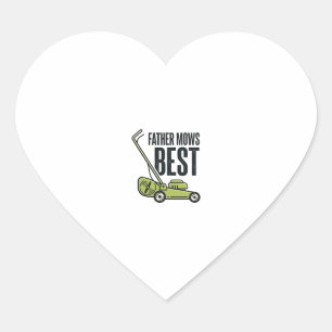 Father Mows Best Vintage Lawn Mower Shirt Design_1 Heart Sticker