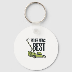 Father Mows Best Vintage Lawn Mower Shirt Design_1 Key Ring