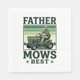 Father Mows Best Vintage Lawn Mower Shirt Design_1 Napkin