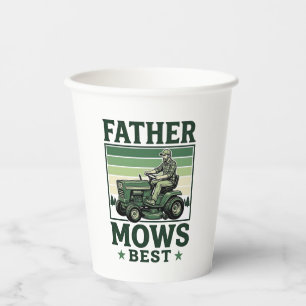 Father Mows Best Vintage Lawn Mower Shirt Design_1 Paper Cups