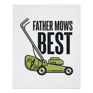 Father Mows Best Vintage Lawn Mower Shirt Design_1 Poster