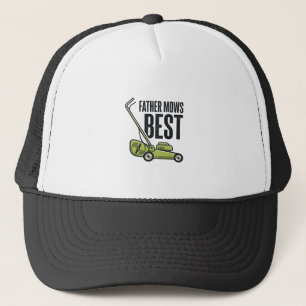 Father Mows Best Vintage Lawn Mower Shirt Design_1 Trucker Hat