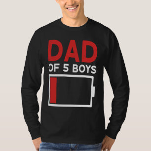 Father of 5 Boys Father's Day Papa T-Shirt