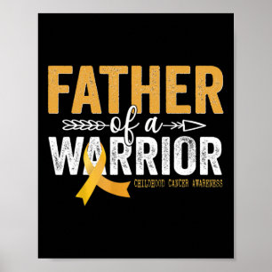 Father Of A Warrior Childhood Cancer - Ribbon Onco Poster