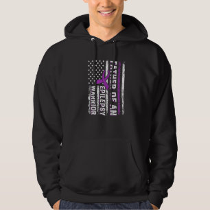 Father of a Warrior Epilepsy Purple Ribbon Support Hoodie
