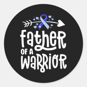 Father Of A Warrior Hydrocephalus Awareness Family Classic Round Sticker