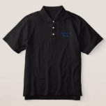 Father of Bride Embroidered Polo Shirt<br><div class="desc">Classic polo shirt for the bride's father is shown in black with bright blue embroidered letters.
Customise this item or buy as shown.</div>