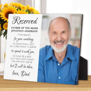 Father Of Bride Photo Heaven Memorial Wedding Plaque