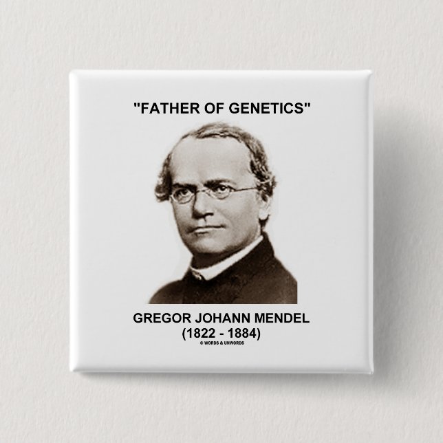 Father Of Genetics Gregor Johann Mendel 15 Cm Square Badge (Front)